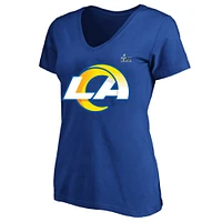 Fanatics pour femmes Aaron Donald Royal Los Angeles Rams Super Bowl LVI Bound Grande taille Nom et numéro T-shirt à col en V