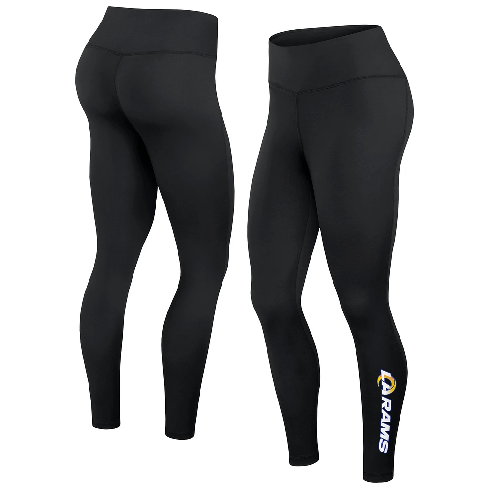 Legging empilé noir Los Angeles Rams Wordmark Fanatics pour femmes