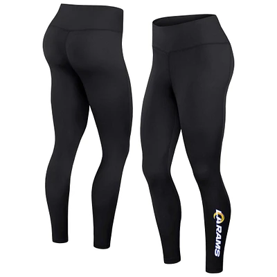 Fanatics pour femmes noirs Los Angeles Rams Wordmark Stacked - Leggings