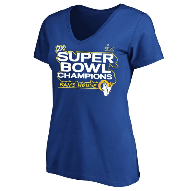 Men's Fanatics Branded Blue Los Angeles Rams Super Bowl LVI Champions V-Dye T-Shirt