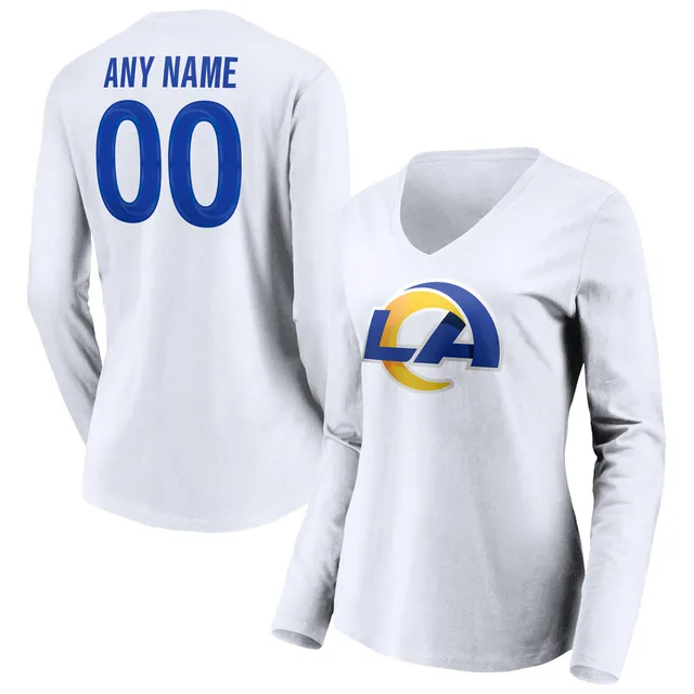 Men's Fanatics Branded White Los Angeles Rams Team Authentic Logo Personalized Name & Number T-Shirt