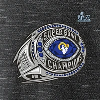 T-shirt à col en V Fanatics Heathered Charcoal pour femmes des Los Angeles Rams Super Bowl LVI Champions Ring Bling