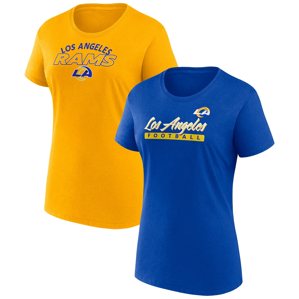 Pack combiné de t-shirts Risk Fanatics Los Angeles Rams pour femmes