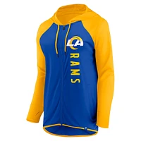 Women's Fanatics Royal/Gold Los Angeles Rams Forever Fan Full-Zip Hoodie