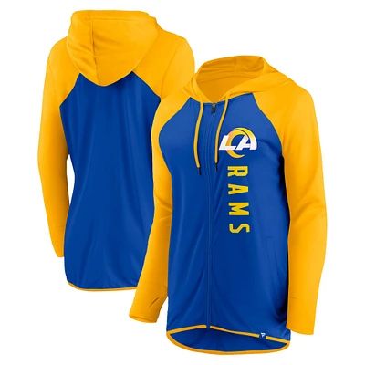 Women's Fanatics Royal/Gold Los Angeles Rams Forever Fan Full-Zip Hoodie