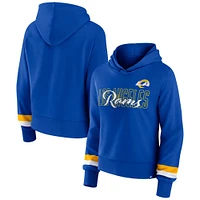 Women's Fanatics  Royal Los Angeles Rams Over Under Pullover Hoodie