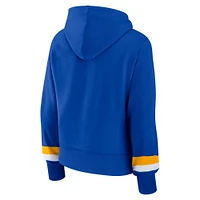 Women's Fanatics  Royal Los Angeles Rams Over Under Pullover Hoodie