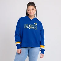 Women's Fanatics  Royal Los Angeles Rams Over Under Pullover Hoodie