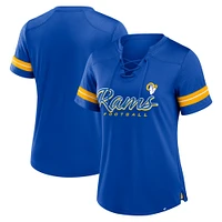 T-shirt à lacets Fanatics Royal Los Angeles Rams Play Script pour femme