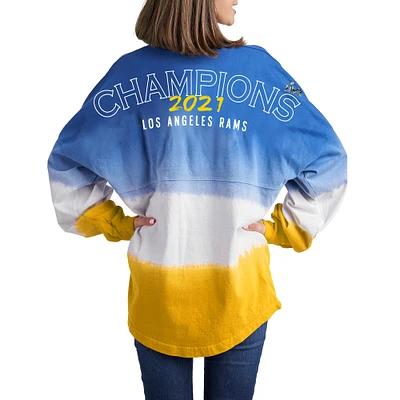 Women's Fanatics Royal Los Angeles Rams Super Bowl LVI Champions Ombre Long Sleeve T-Shirt