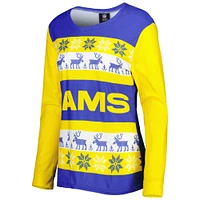 FOCO Royal Los Angeles Rams Holiday Ugly Ensemble de pyjama pour femme