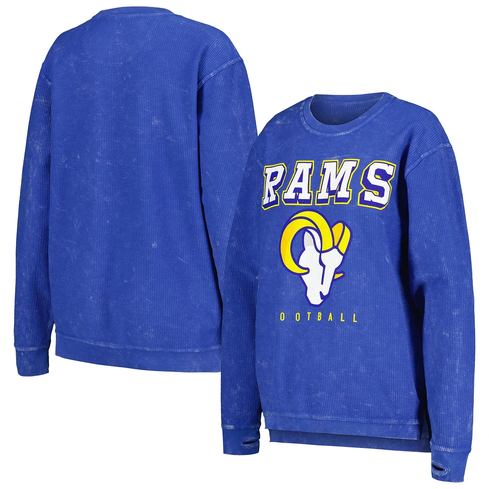 Women's G-III 4Her by Carl Banks Royal Los Angeles Rams Comfy Cord Pullover Sweatshirt