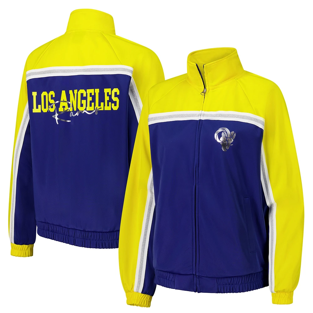 Veste de survêtement d'après-match entièrement zippée G-III 4Her par Carl Banks Royal Los Angeles Rams pour femme