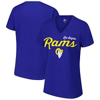 Women's G-III 4Her by Carl Banks Royal Los Angeles Rams Post Season V-Neck T-Shirt