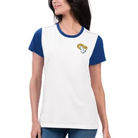 T-shirt pour femme G-III 4Her by Carl Banks Blanc/Royal Los Angeles Rams Fashion Illustration