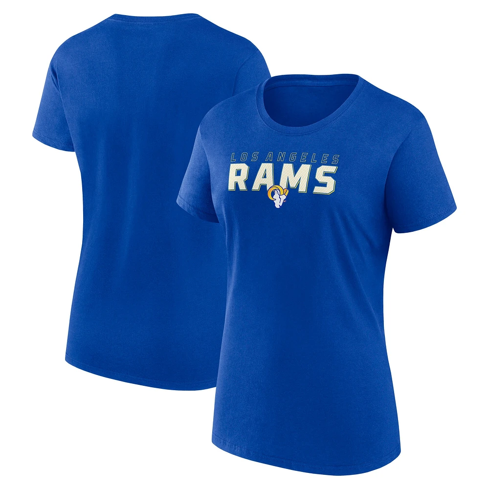 T-shirt Lean Athletic Royal Los Angeles Rams pour femme avec logo