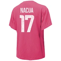 Women's Majestic Threads Puka Nacua Pink Los Angeles Rams Name & Number T-Shirt