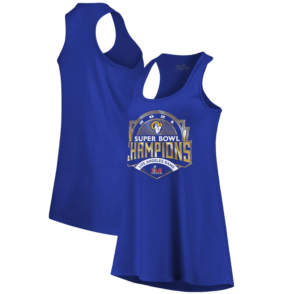 Women's Majestic Threads Royal Los Angeles Rams Super Bowl