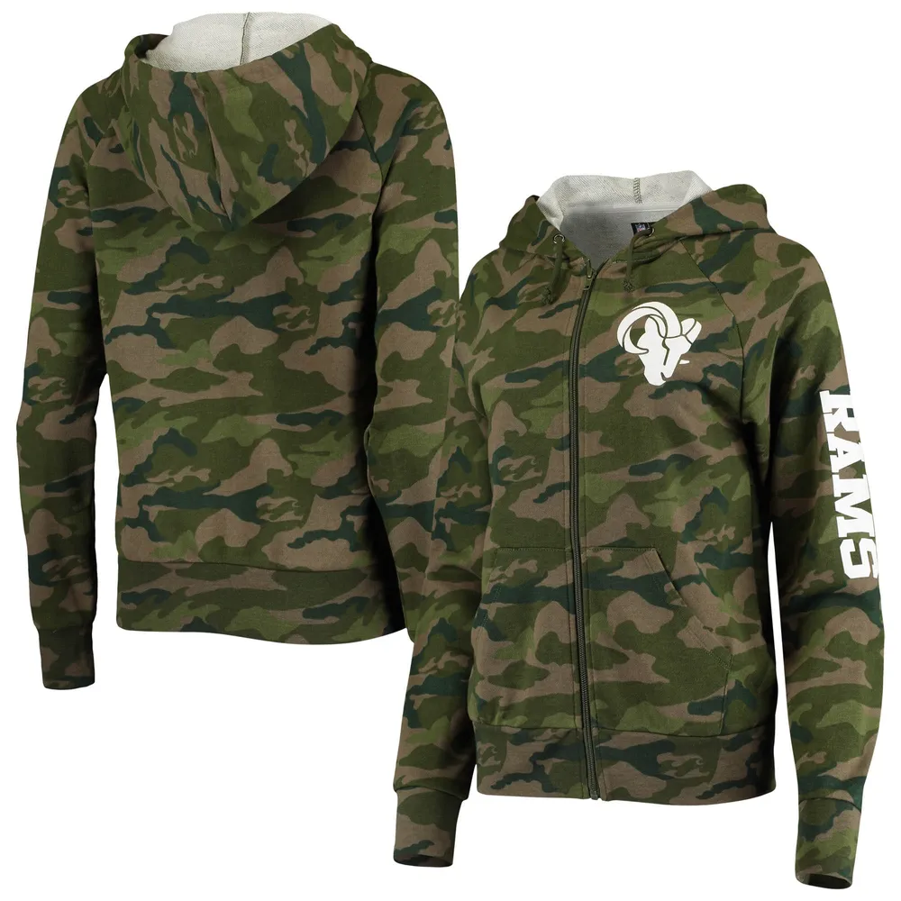 Lids Los Angeles Rams New Era Women's Raglan Full-Zip Hoodie - Camo