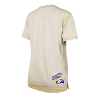 T-shirt fendu New Era crème Los Angeles Rams pour femme