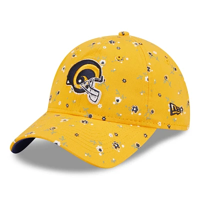 Casquette réglable dorée à motif floral 9TWENTY des Los Angeles Rams New Era pour femme