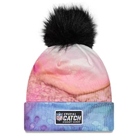 Women's New Era Pink/Black Los Angeles Rams 2022 NFL Crucial Catch Pom Knit Hat 