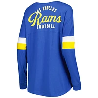 T-shirt à manches longues léger lacets Los Angeles Rams Athletic Varsity New Era Royal pour femme