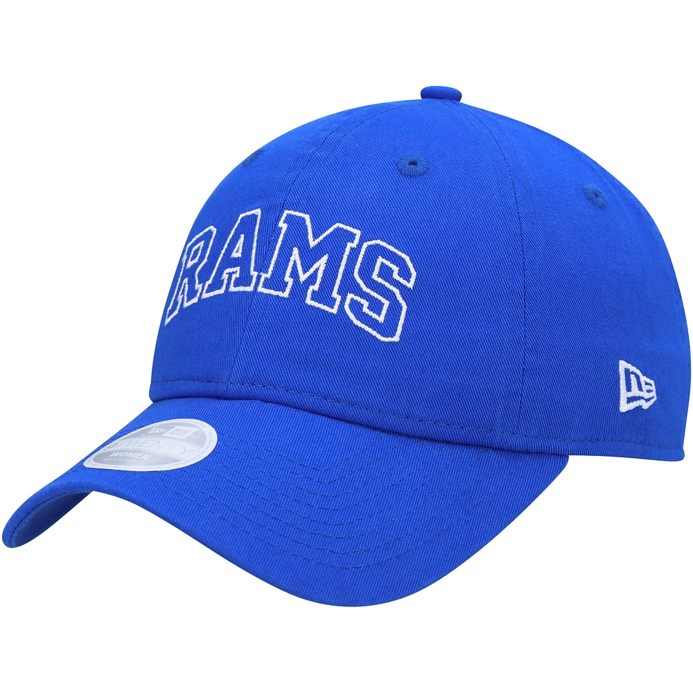 Women's New Era Royal Los Angeles Rams Collegiate 9TWENTY Adjustable Hat