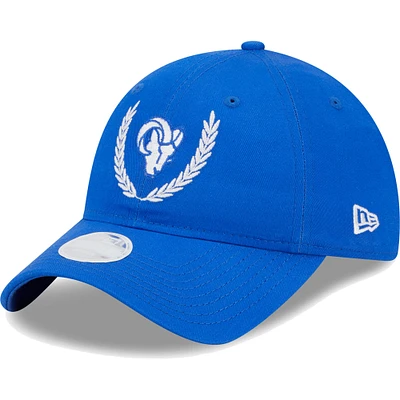 Women's New Era Royal Los Angeles Rams Leaves 9TWENTY Adjustable Hat