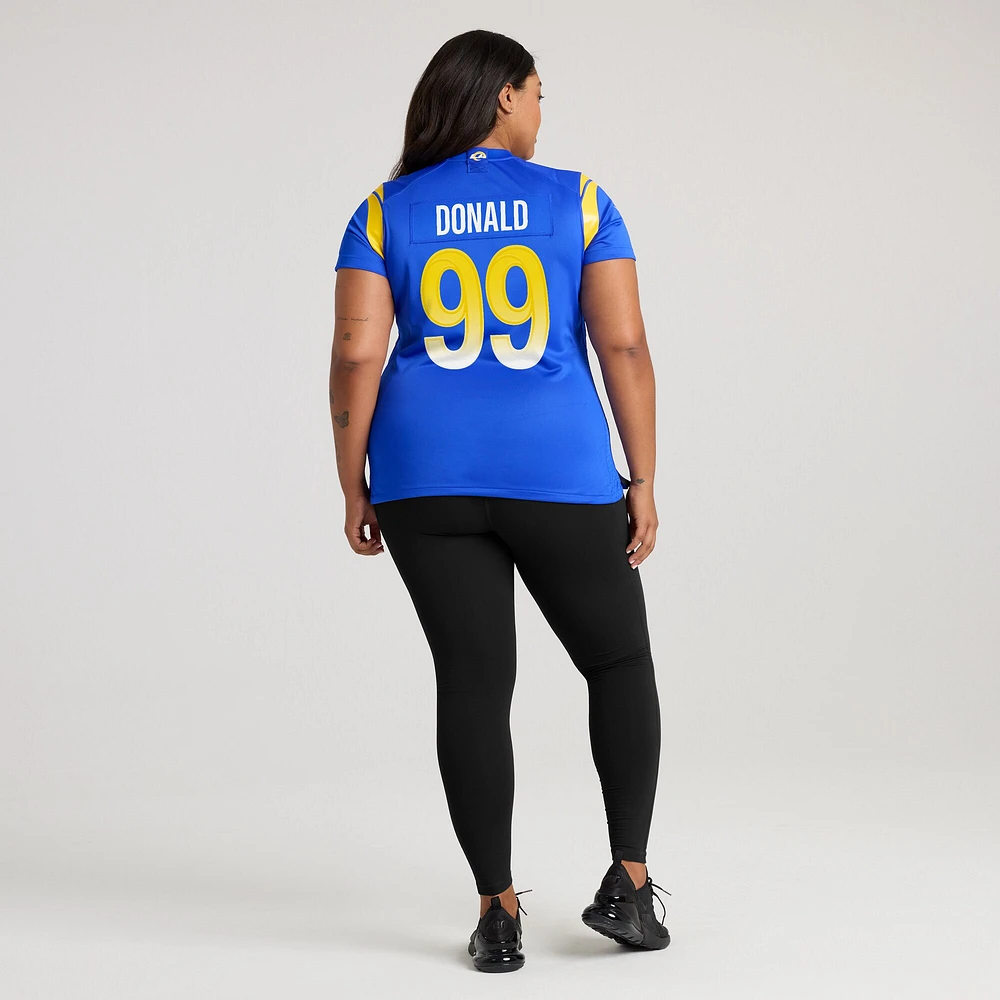 Maillot de joueur Nike Aaron Donald Royal Los Angeles Rams pour femme