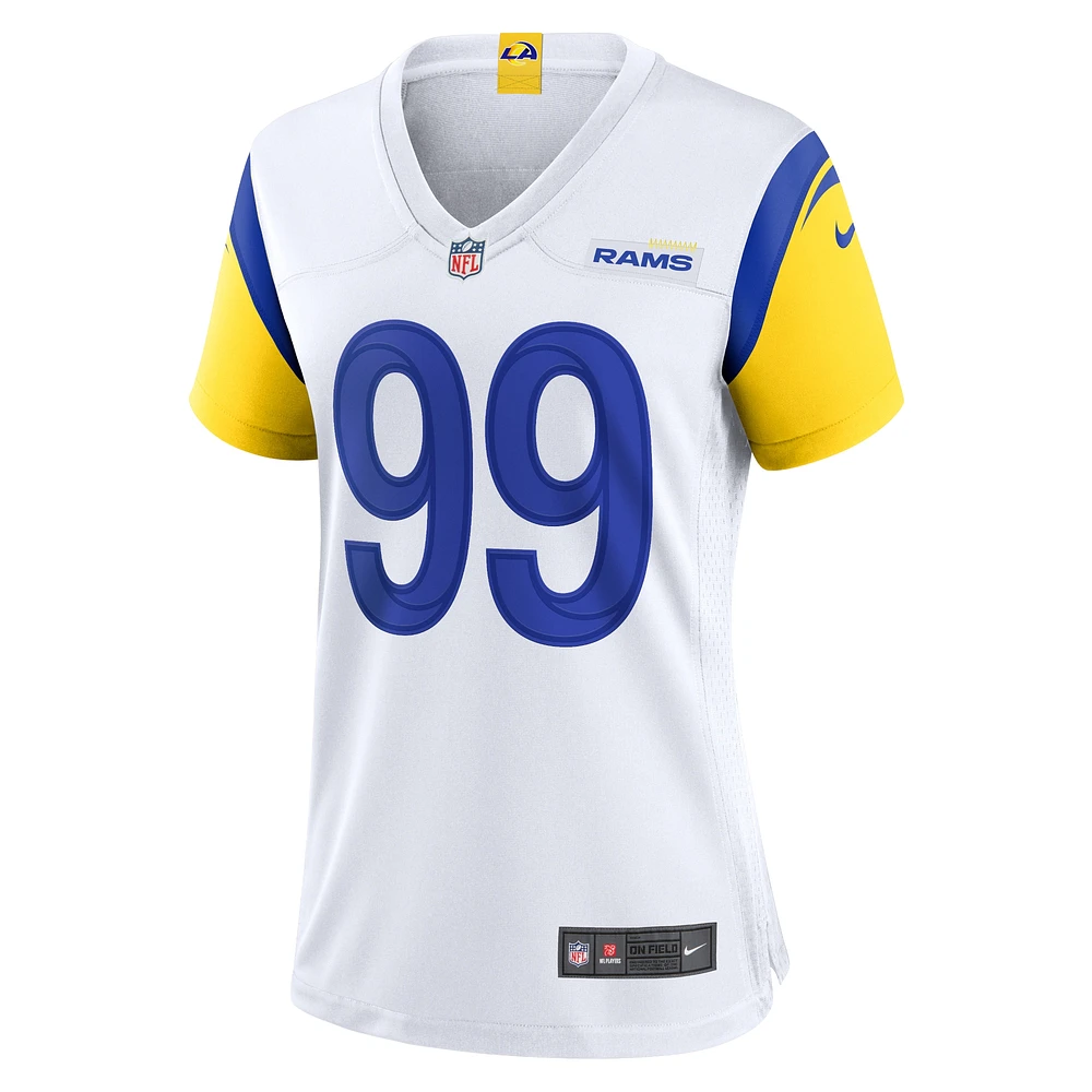 Maillot de match alternatif Nike Aaron Donald blanc des Los Angeles Rams pour femme