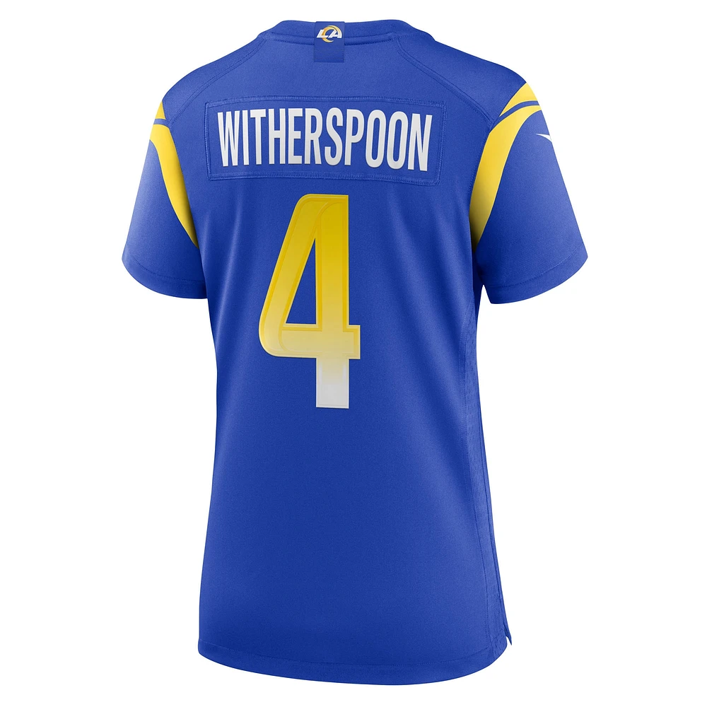 Maillot de match Nike Ahkello Witherspoon Royal Los Angeles Rams pour femme