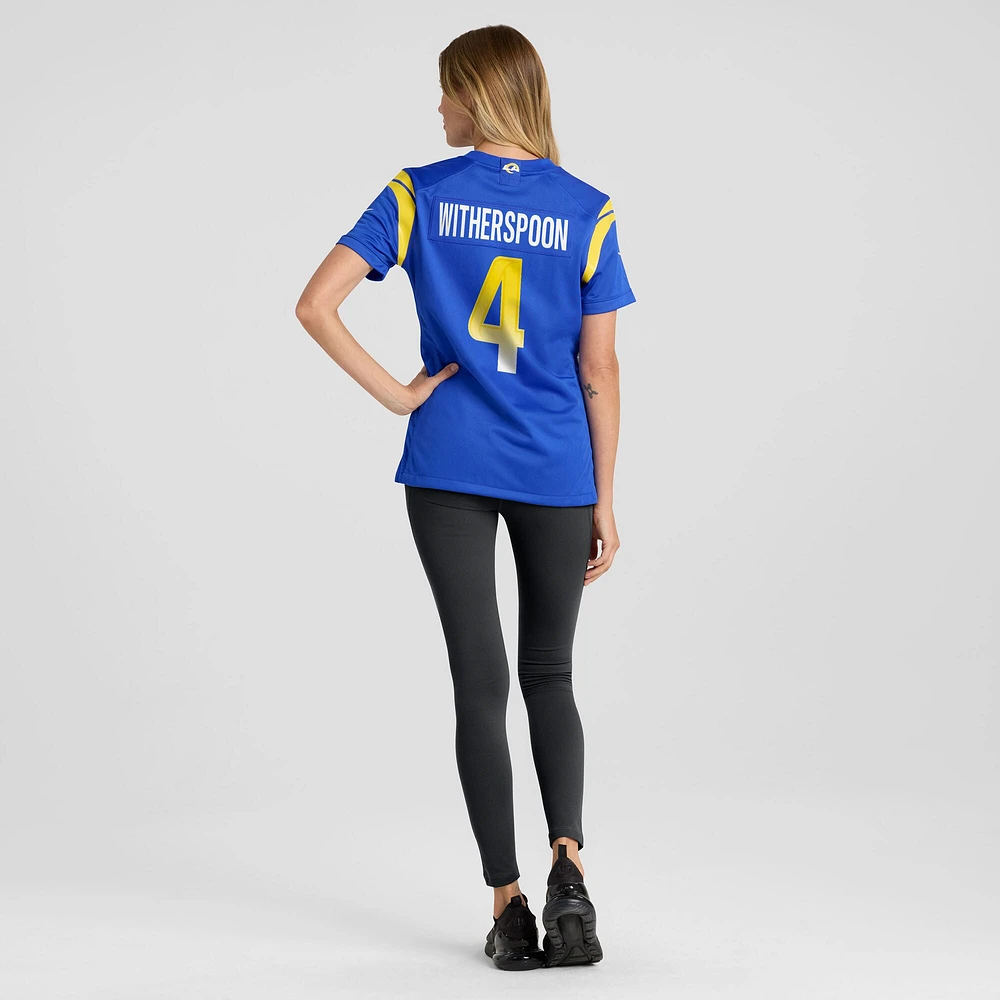 Maillot de match Nike Ahkello Witherspoon Royal Los Angeles Rams pour femme