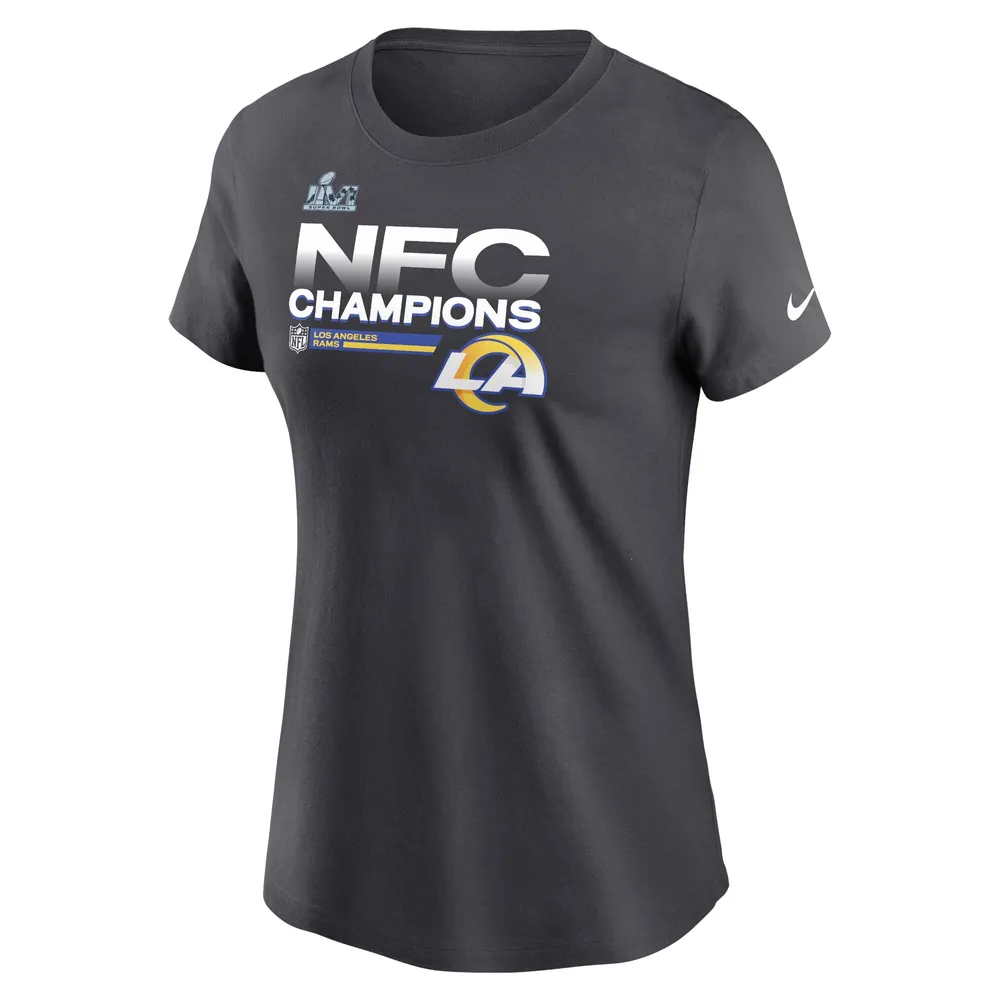 T-shirt Femme Nike Los Angeles Rams 2021 NFC Champions Locker Room Trophy Collection Anthracite