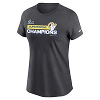 Women's Nike Anthracite Los Angeles Rams Super Bowl LVI Champions T-Shirt