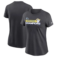 T-shirt Nike Los Angeles Rams Super Bowl LVI Champions anthracite pour femme