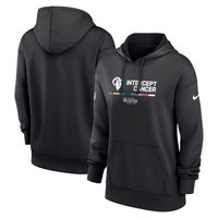 Women's Nike Black Los Angeles Rams 2022 NFL Crucial Catch - Therma Performance Pullover Hoodie