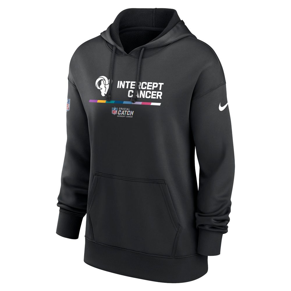 Women's Nike Black Los Angeles Rams 2022 NFL Crucial Catch - Therma Performance Pullover Hoodie