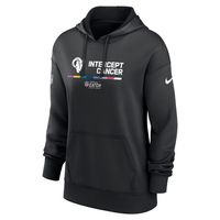 Women's Nike Black Los Angeles Rams 2022 NFL Crucial Catch - Therma Performance Pullover Hoodie