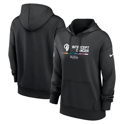 Chandail à capuchon Therma Performance pour femme Nike Los Angeles Rams 2022 NFL Crucial Catch - Noir