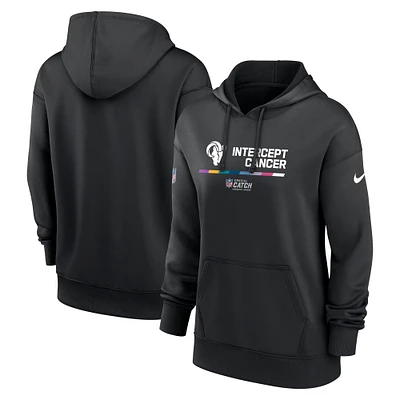 Sweat à capuche Nike noir Los Angeles Rams 2022 NFL Crucial Catch Therma Performance pour femme