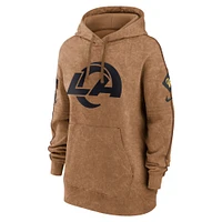 Women's Nike  Brown Los Angeles Rams Salute To Service Pullover Hoodie