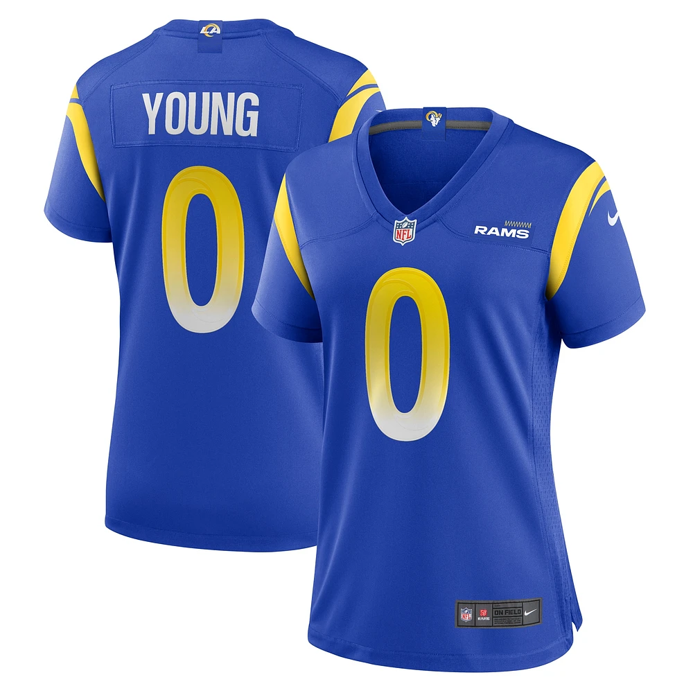 Maillot de match à domicile des Los Angeles Rams Nike Byron Young Royal pour femme