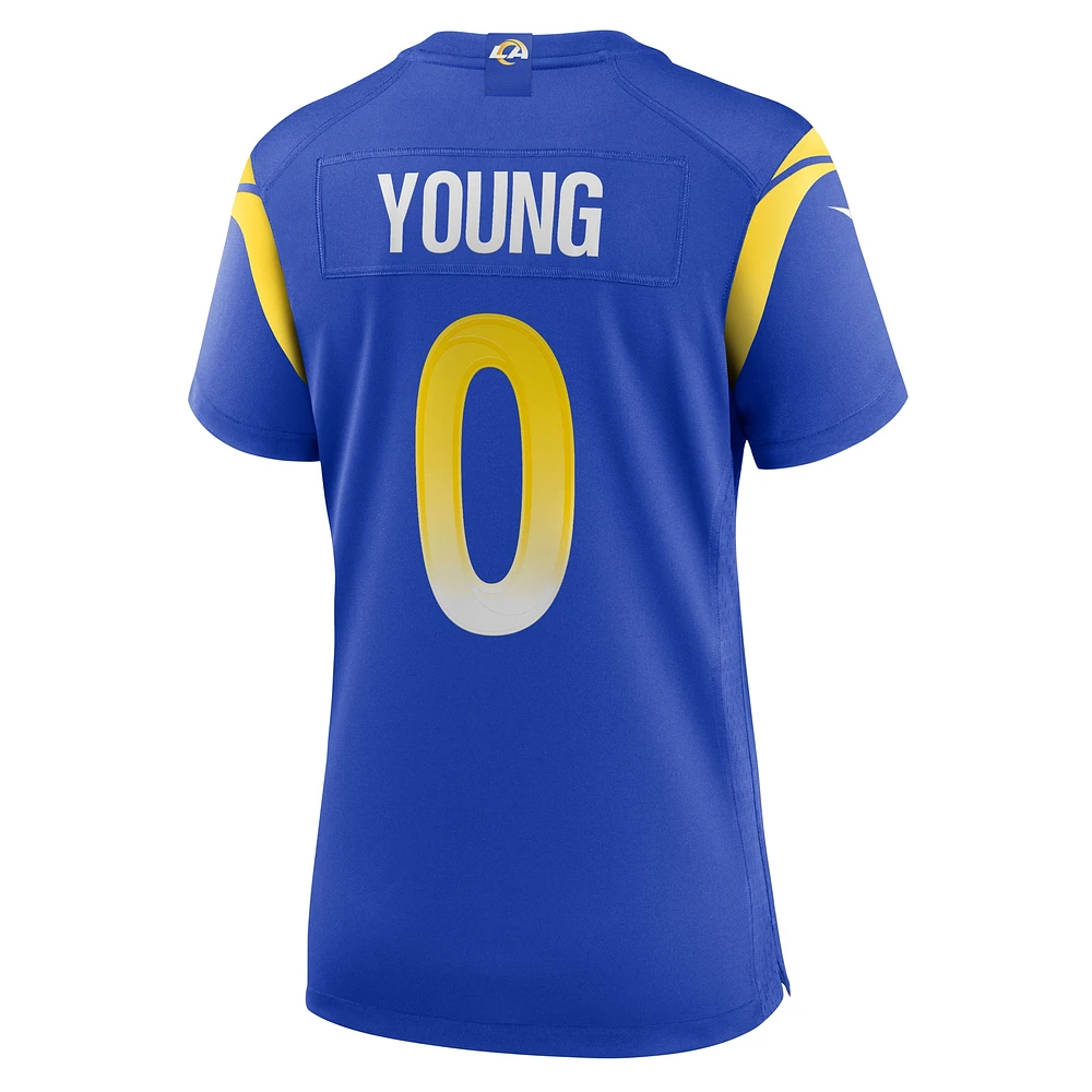 Maillot de match à domicile des Los Angeles Rams Nike Byron Young Royal pour femme