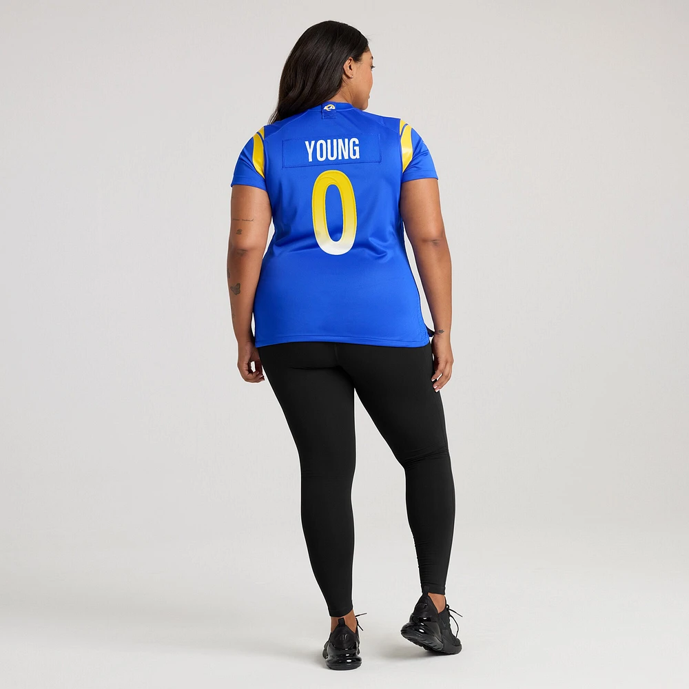 Maillot de match à domicile des Los Angeles Rams Nike Byron Young Royal pour femme