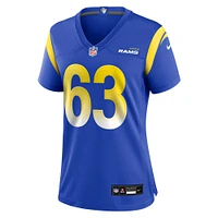 Maillot Nike Dylan McMahon Royal Los Angeles Rams Team Game pour femme