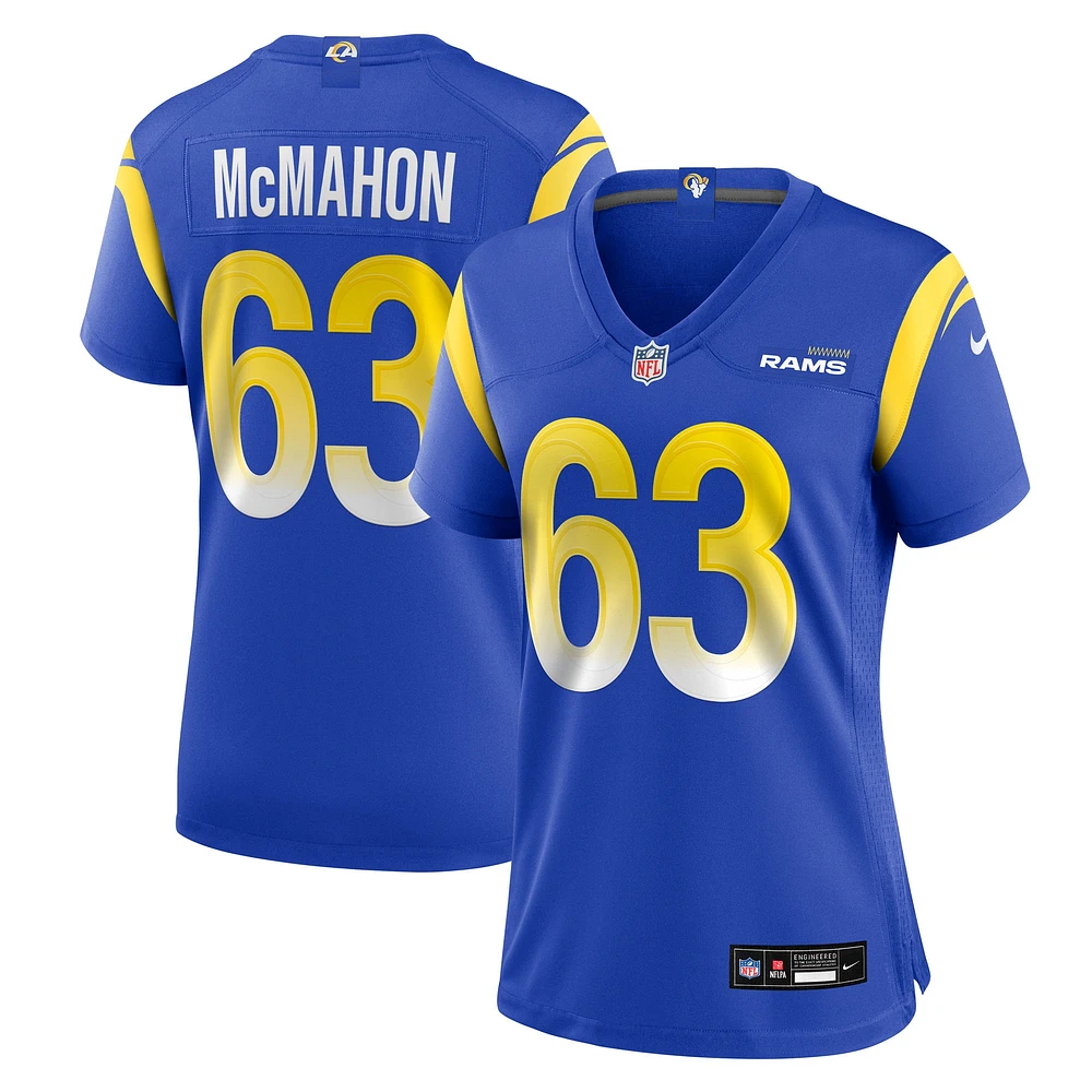 Maillot Nike Dylan McMahon Royal Los Angeles Rams Team Game pour femme