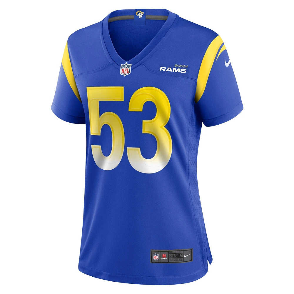 Maillot Nike Ernest Jones Royal Los Angeles Rams Team Game Player pour femme