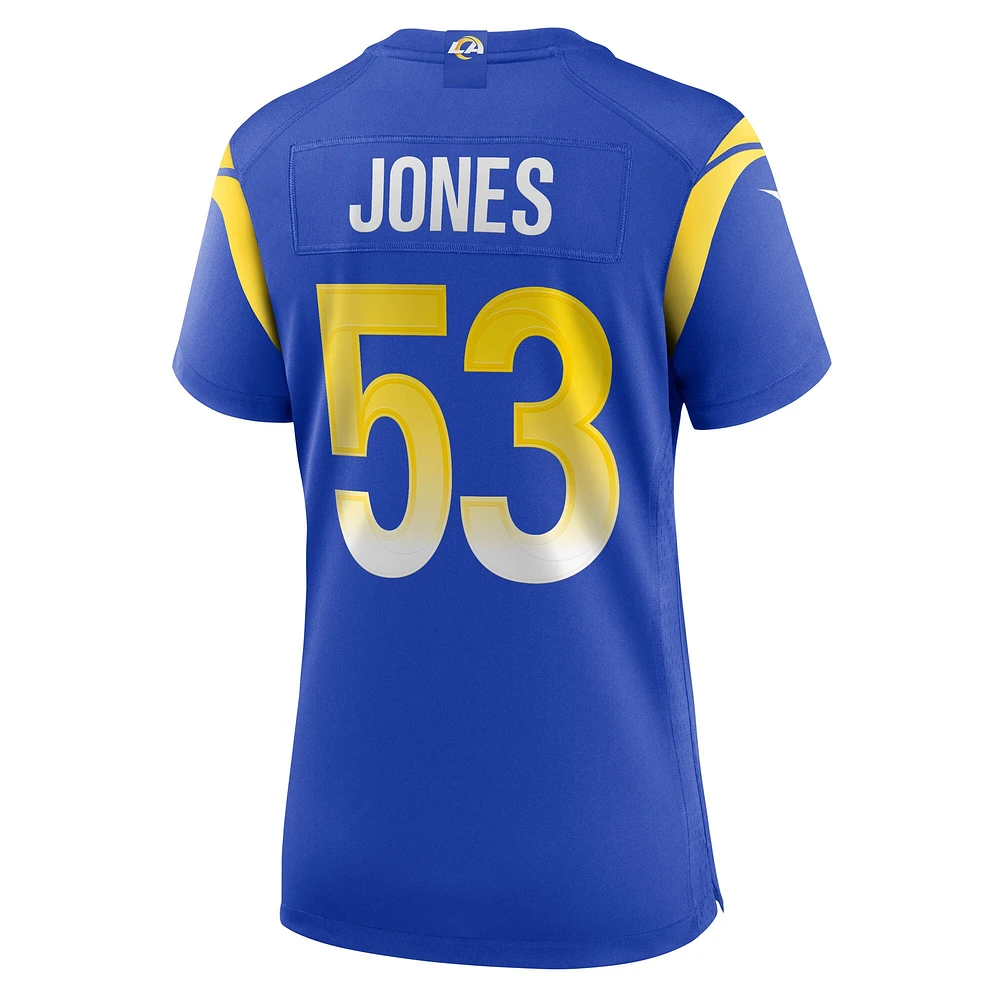 Maillot Nike Ernest Jones Royal Los Angeles Rams Team Game Player pour femme