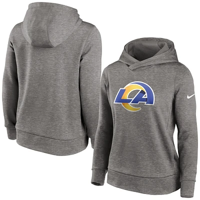 Haut à capuche léger et performant Nike Heather Charcoal Los Angeles Rams pour femme